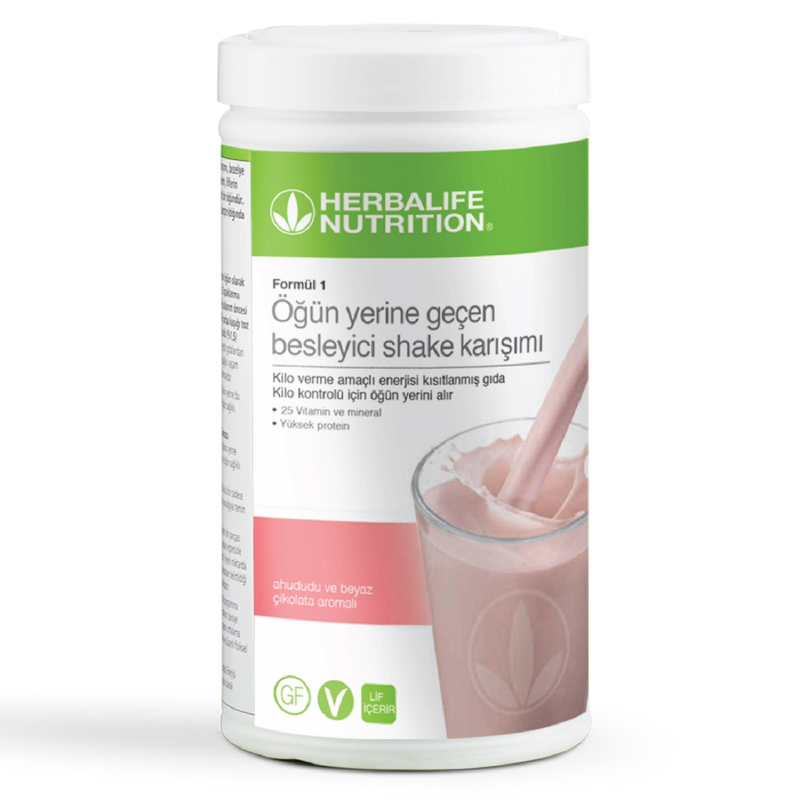 Herbalife Formül 1 Shake Ahududu ve Beyaz Çikolata Aromalı 500 g ambalajı