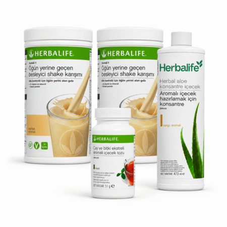 Herbalife Zayıflama Seti; 2 adet Formül 1 shake, 51 g bitkisel konsantre çay ve Herbal Aloe konsantre içecek