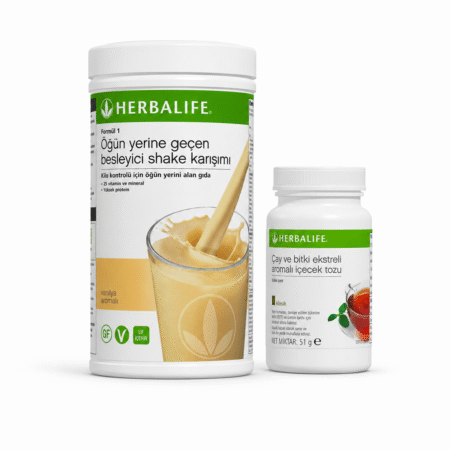Herbalife Başlangıç Seti; Formül 1 shake ve klasik ve bitkisel konsantre çay 51gr