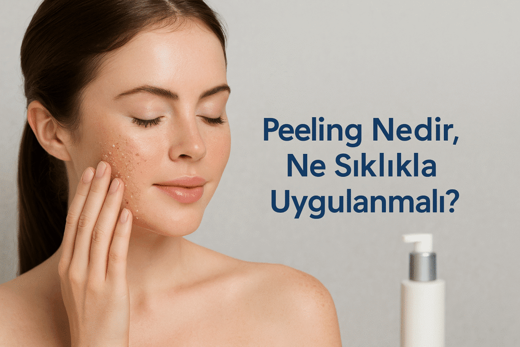 Cilt bakımı rutininde peeling uygulayan genç kadın — Herbalife SKIN Kırmızı Meyve Özlü Peeling ile temiz ve ışıltılı bir cilt
