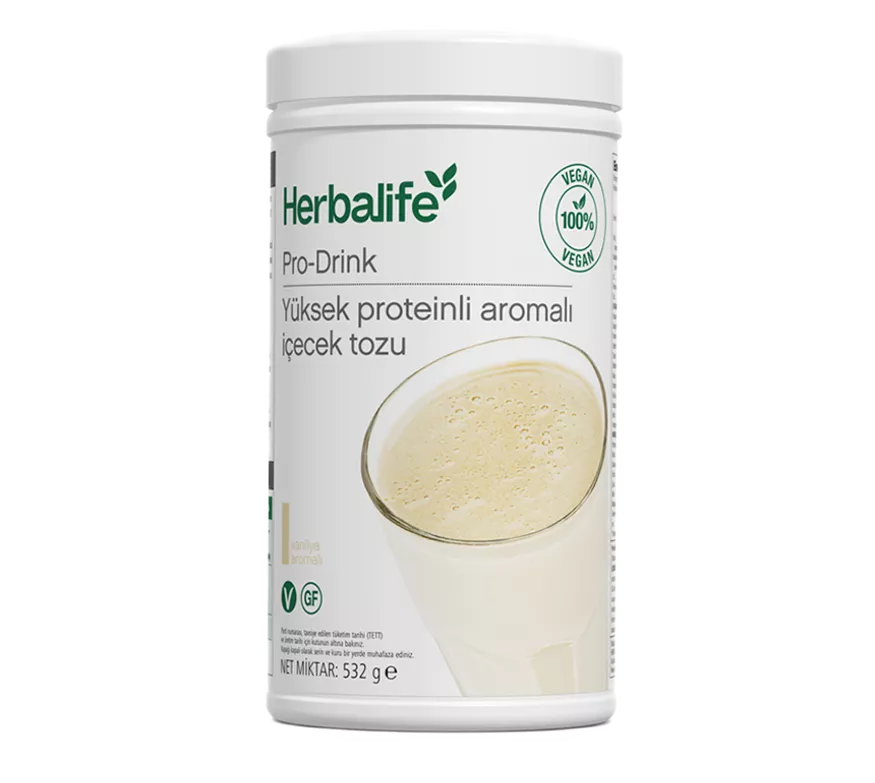 Herbalife Pro-Drink vegan vanilya aromalı yüksek proteinli içecek tozu 532 g