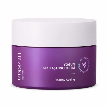 Beyaz arka plan üzerinde HL/Skin Yoğun Sıkılaştırıcı Krem ürün kutusu ve ambalaj görseli
