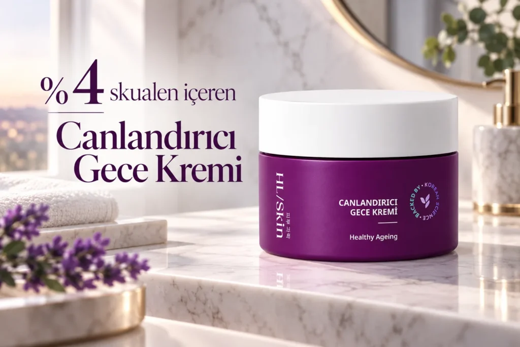 %4 skualen içeren, yaşlanma karşıtı Herbalife HL/Skin canlandırıcı gece kremi