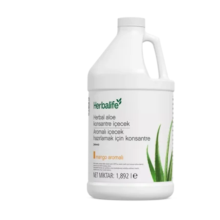 Herbalife Herbal Aloe konsantre içecek mango aromalı şekersiz avantajlı büyük boy ürün ambalajı (1,892 litre)