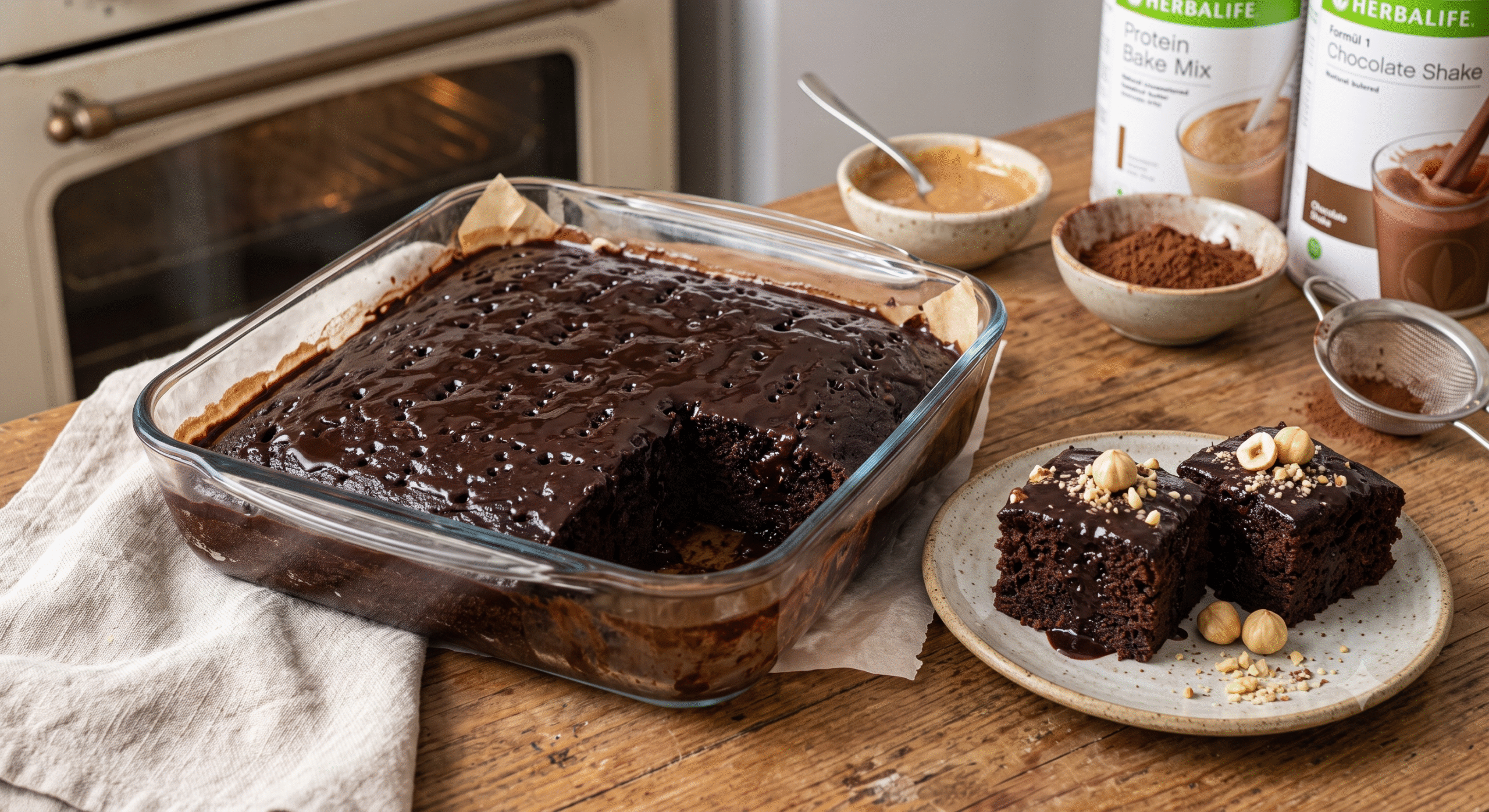 Herbalife Protein Bake Mix Fındık Ezmeli Fit Islak Kek Tarifi
