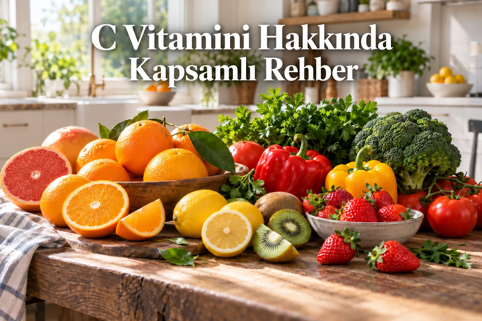 C vitamini açısından zengin gıdalar: kırmızı biber, turunçgiller, kivi, brokoli ve maydanoz