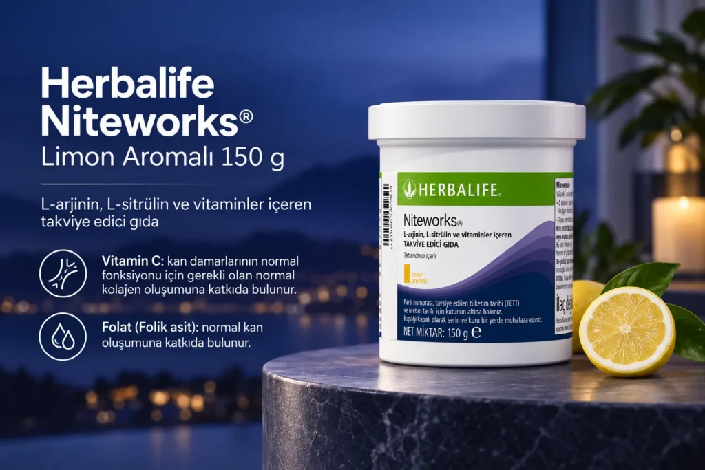 Herbalife Niteworks Limon Aromalı 150 g takviye edici gıda reklam banner görseli